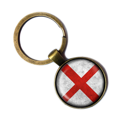 England English Flag Antique Bronze Keychain