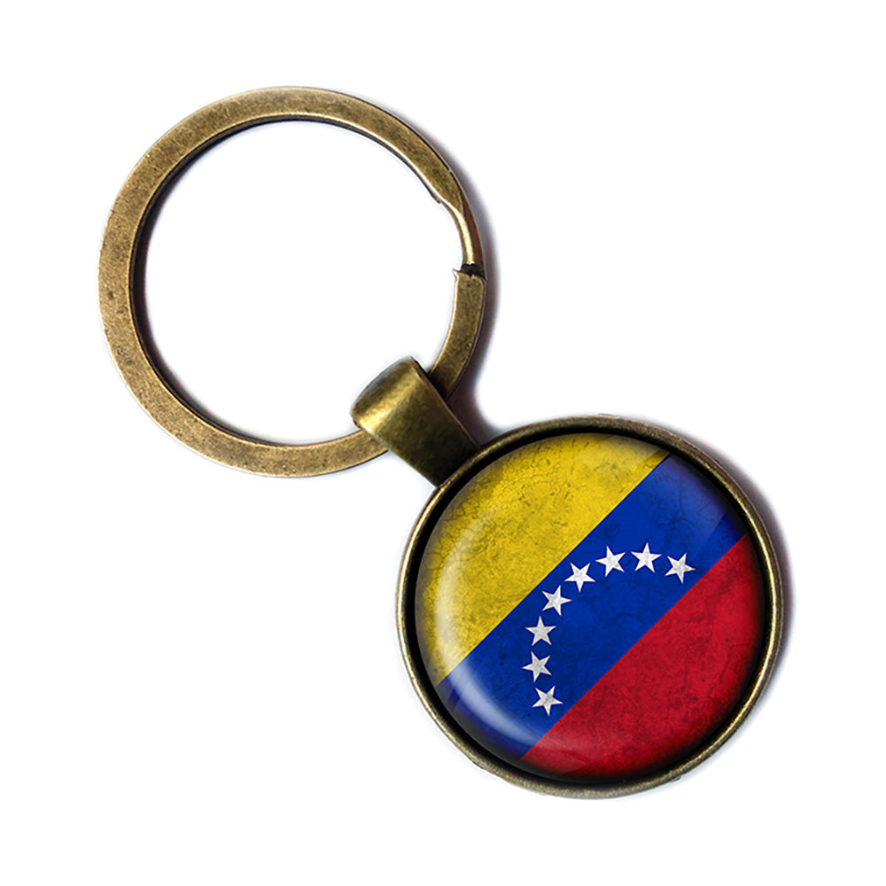 Venezuela Venezuelan Flag Antique Bronze Keychain