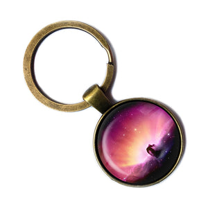 NASA Photograph Pink Nebula Antique Bronze Keychain