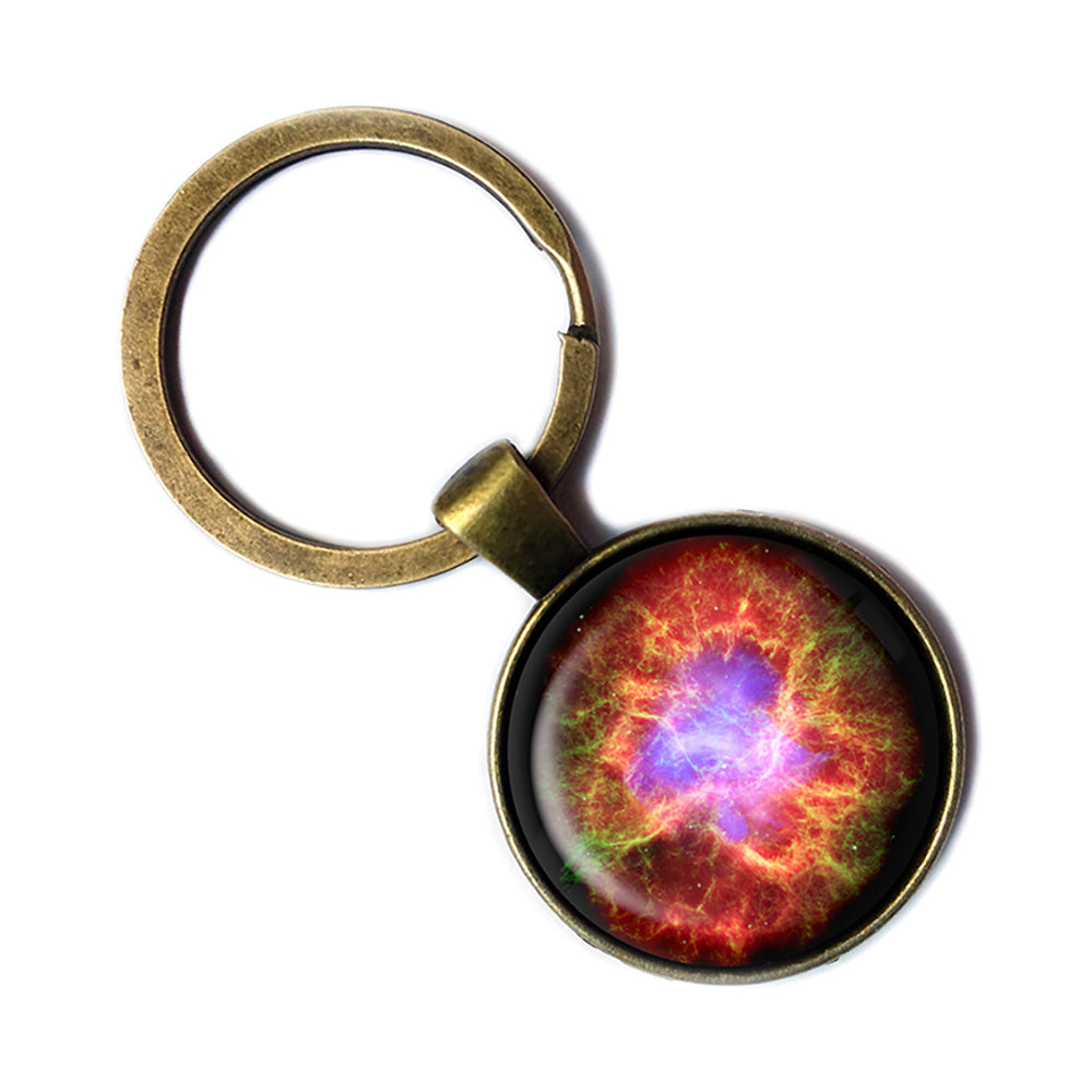 NASA Photograph Crab Nebula Antique Bronze Keychain