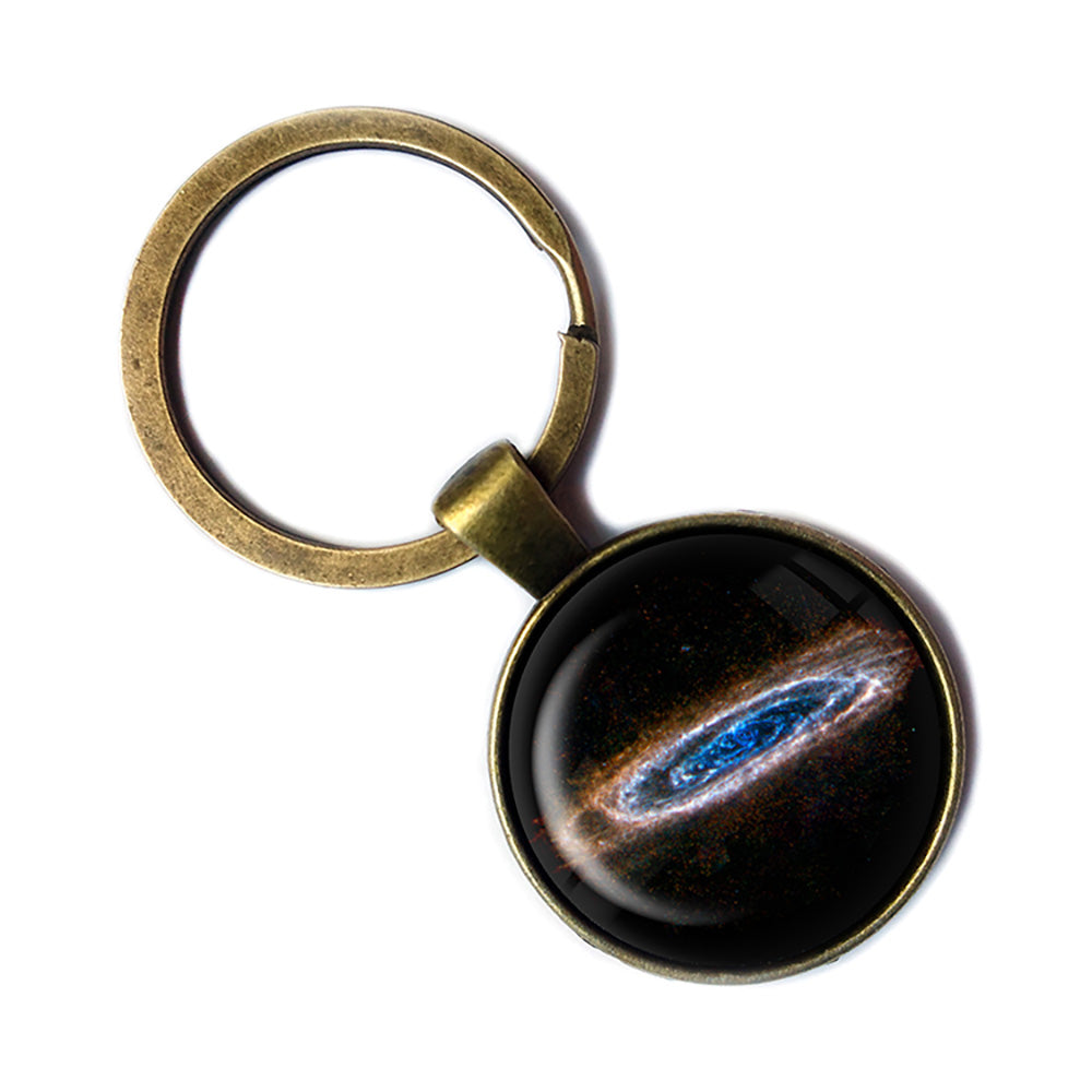 NASA Photograph Galaxy Forever Antique Bronze Keychain
