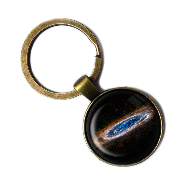 NASA Photograph Galaxy Forever Antique Bronze Keychain