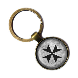 Worn Cross of the Teutonic Knights Teutones Antique Bronze Keychain