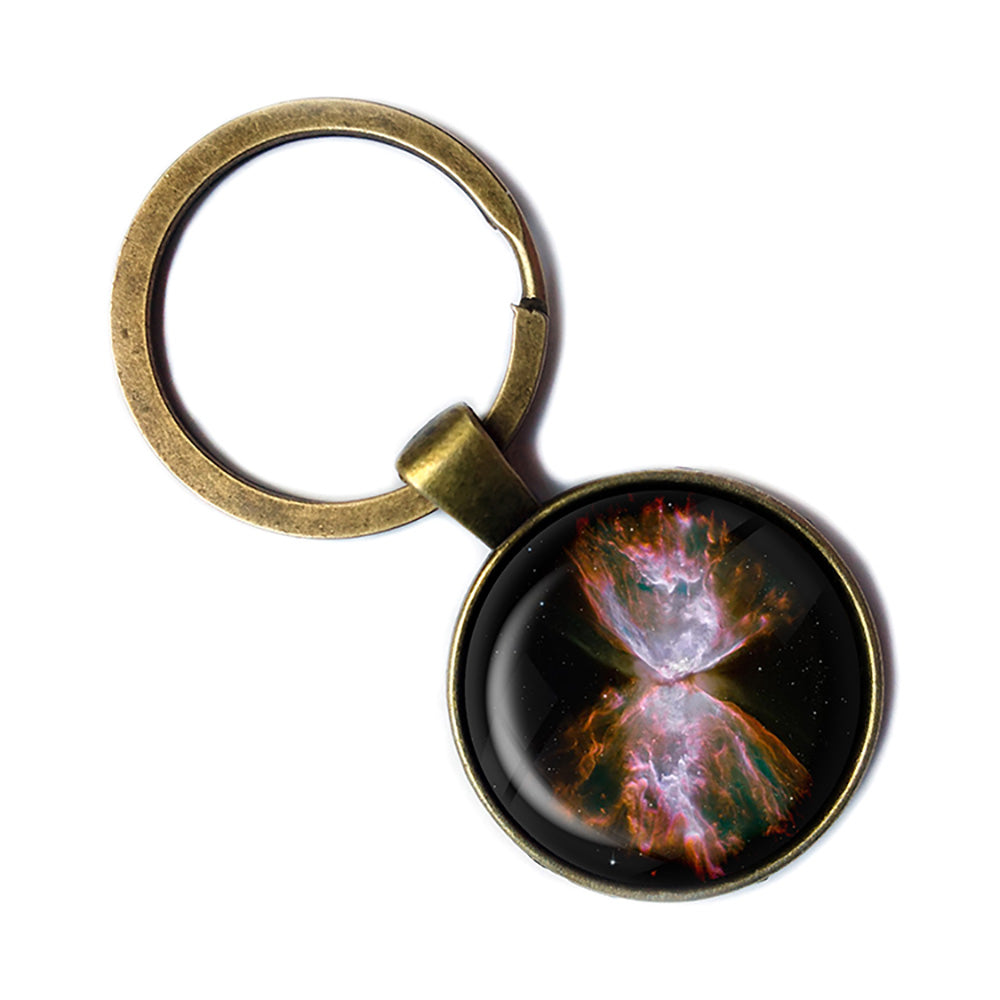 NASA Photograph Red Tarantula Nebula Antique Bronze Keychain