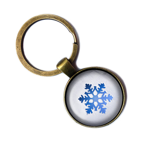 Frozen Snowflake Snow Antique Bronze Keychain
