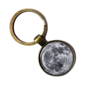NASA Photograph The Moon Antique Bronze Keychain
