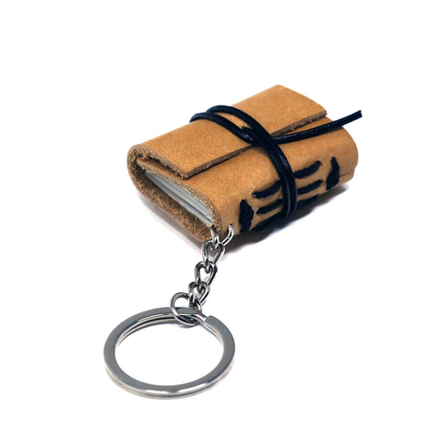Leather Hand Made Book Journal Keychain Style #1