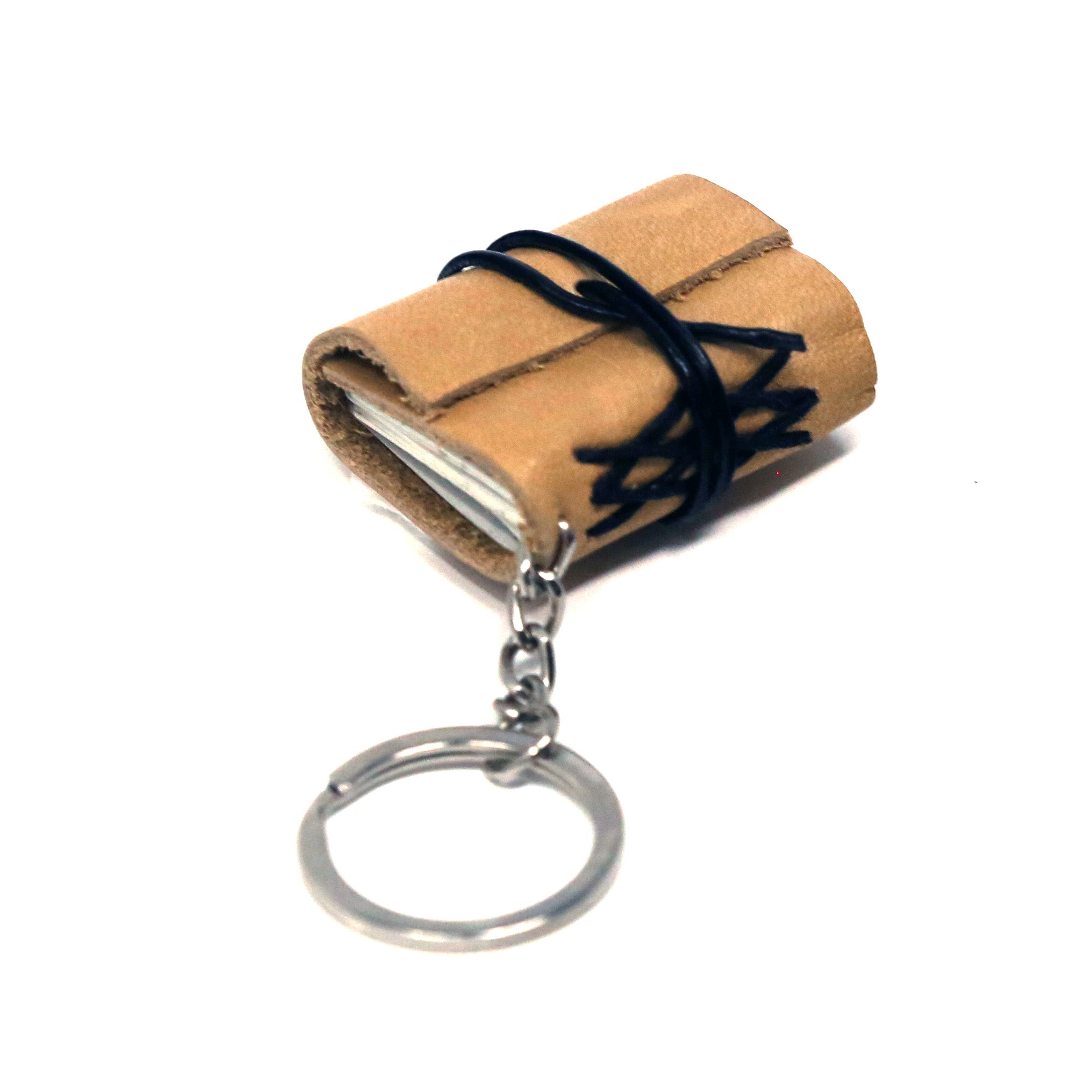 Leather Hand Made Book Journal Keychain Style #6