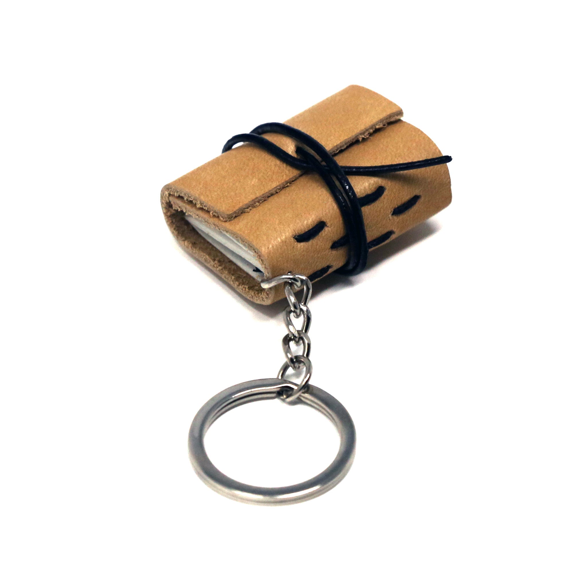 Leather Hand Made Book Journal Keychain Style #8