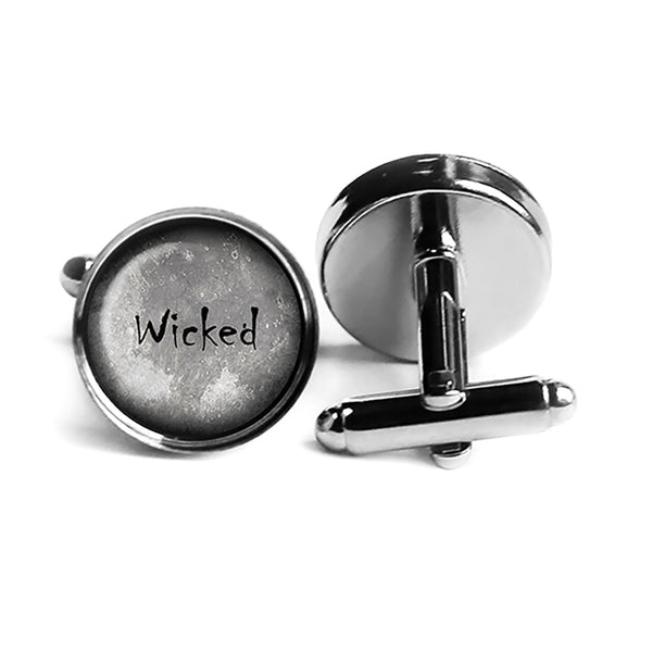 Halloween Wicked Rhodium Silver Cufflinks
