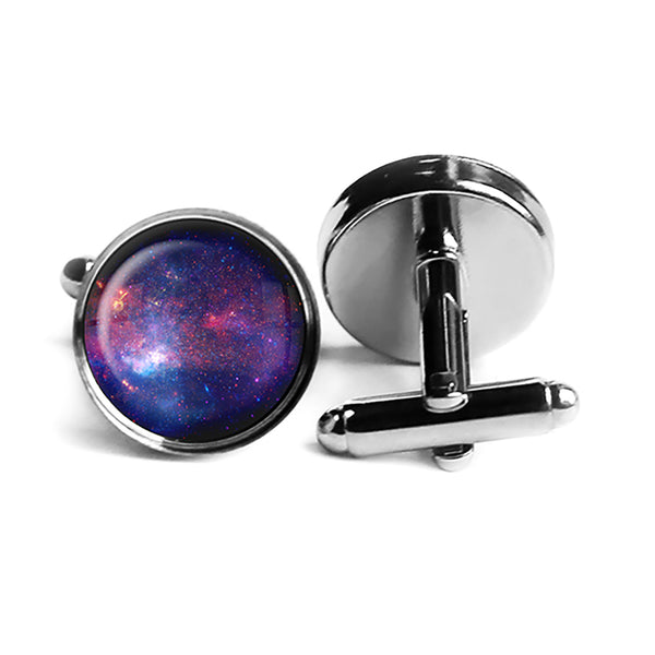 NASA Photograph Nebular Awe Rhodium Silver Cufflinks
