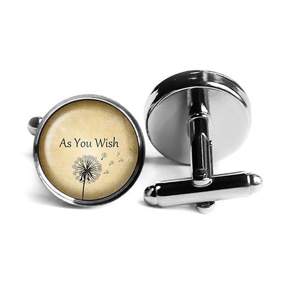 As You Wish Rhodium Silver Cufflinks