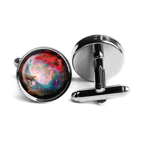 NASA Photograph Orion Nebula Rhodium Silver Cufflinks