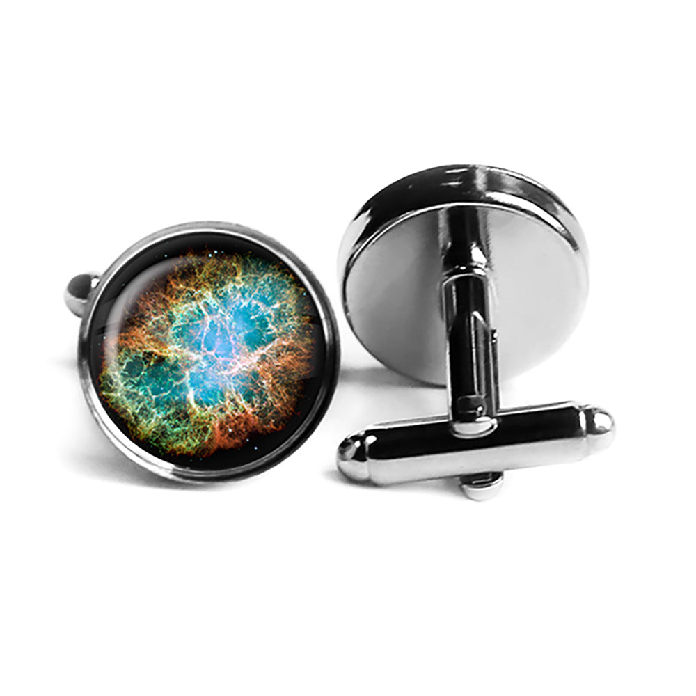 NASA Photograph Galaxy Magic Rhodium Silver Cufflinks