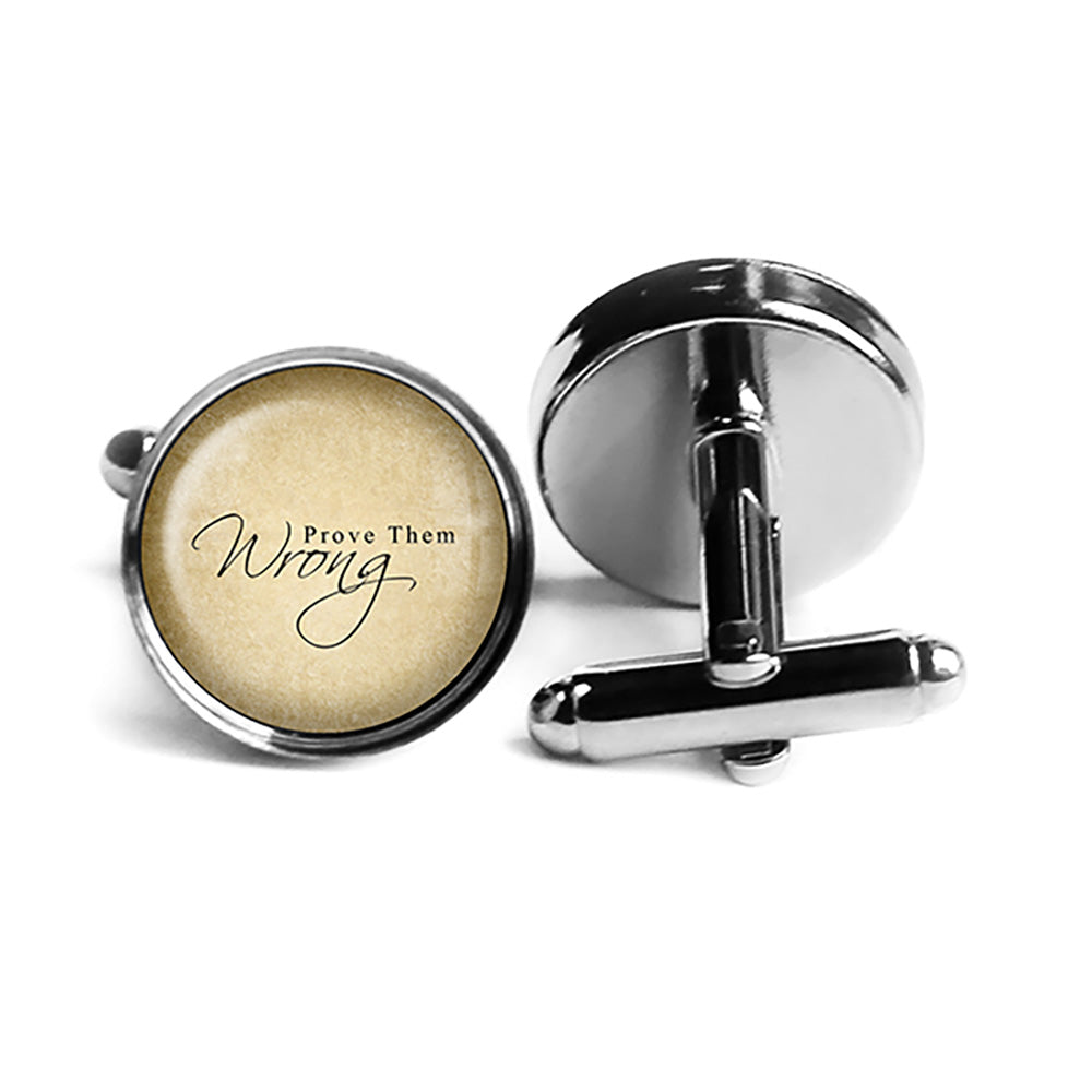 Prove Them Wrong Rhodium Silver Cufflinks