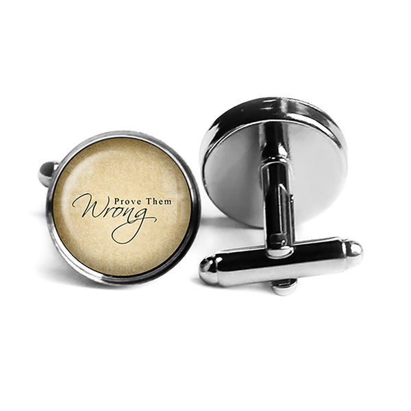 Prove Them Wrong Rhodium Silver Cufflinks