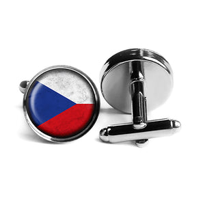 Czech Republic Czechoslovakian Rhodium Silver Cufflinks
