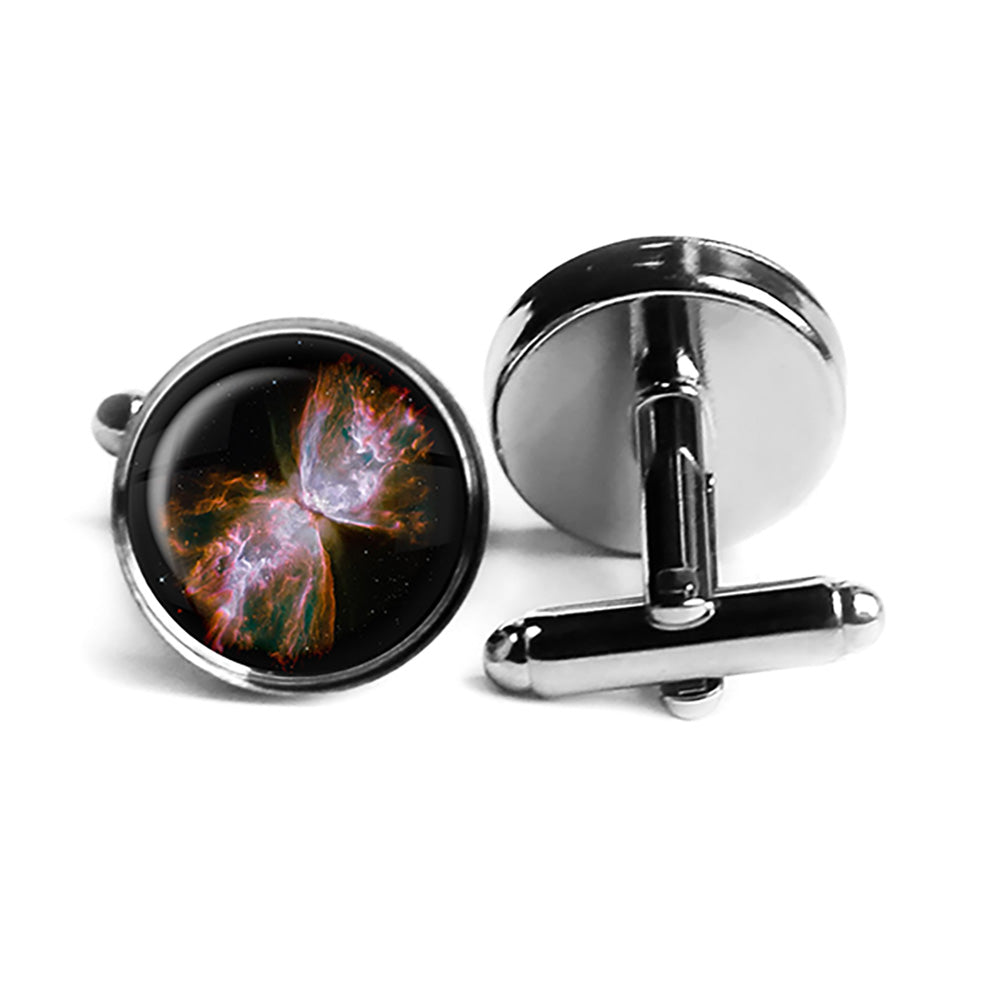 NASA Photograph Red Tarantula Nebula Rhodium Silver Cufflinks