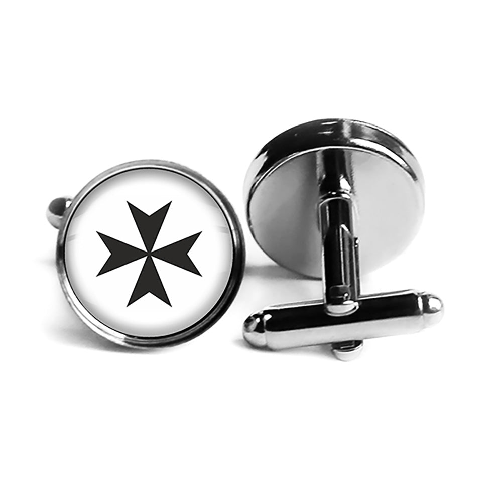 Cross of the Teutonic Knights Teutones Rhodium Silver Cufflinks