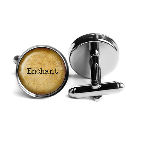 Enchant Rhodium Silver Cufflinks