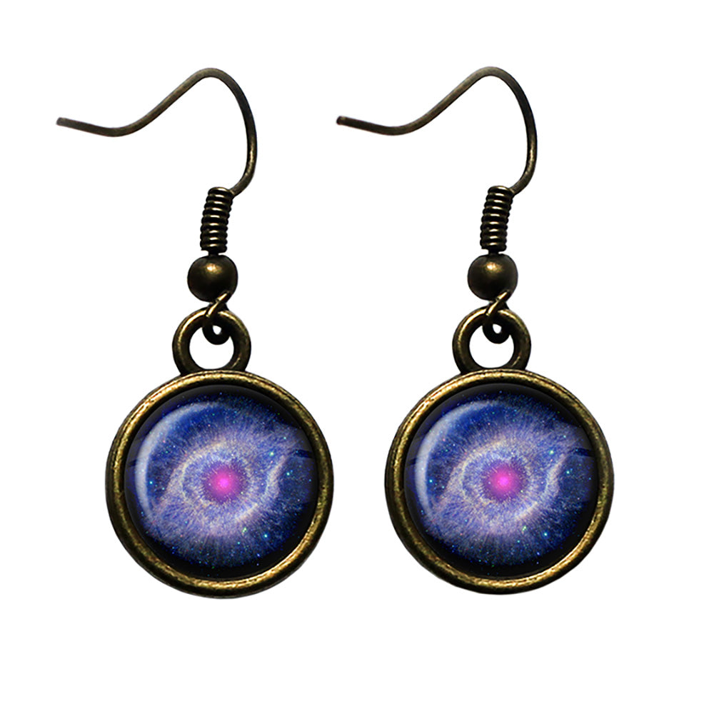 NASA Photograph Helix Nebula Antique Bronze Earrings