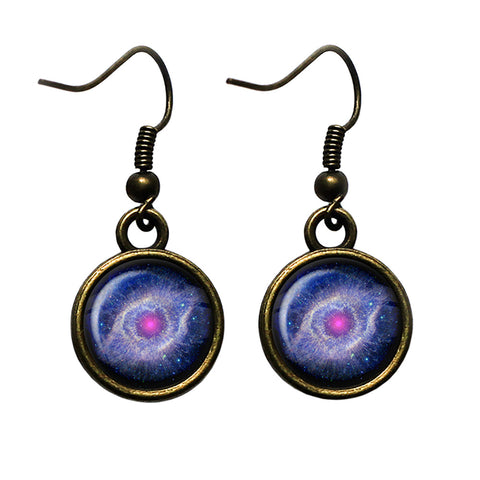 NASA Photograph Helix Nebula Antique Bronze Earrings