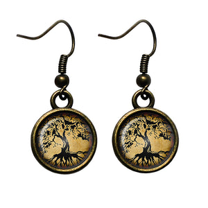 Tree of Life Nature Antique Bronze Earrings