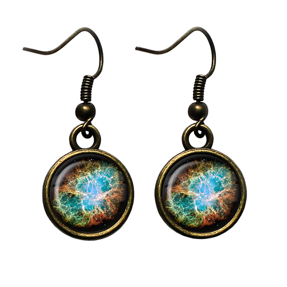 NASA Photograph Galaxy Magic Antique Bronze Earrings