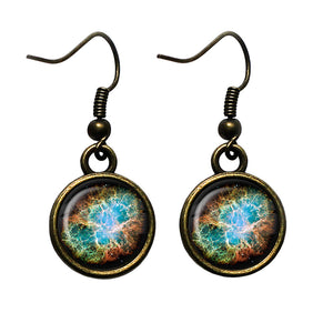 NASA Photograph Galaxy Magic Antique Bronze Earrings
