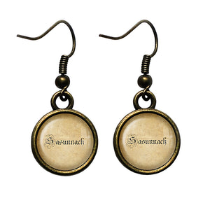Coat of Arms Scotland Flag Antique Bronze Earrings