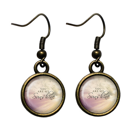 You Are My Sunshine Antique Bronze Earrings