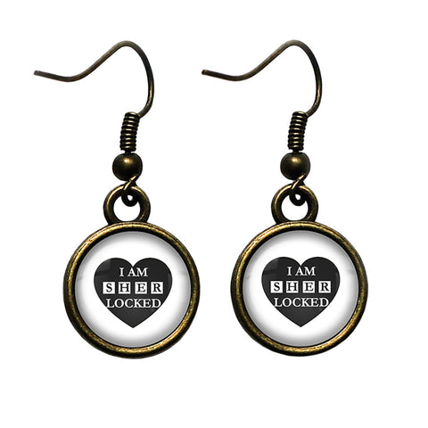 Sherlock Holmes I am Sherlocked Antique Bronze Earrings