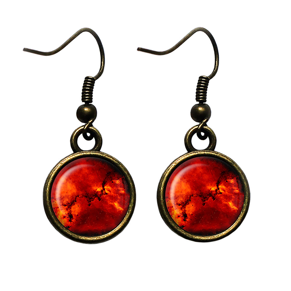 NASA Photograph Rosetta Nebula Antique Bronze Earrings