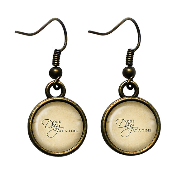 One Day at a Time Antique Bronze Earrings