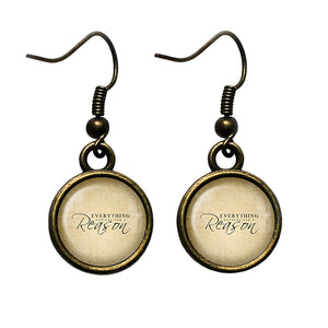 Everything Happens for a Reason Antique Bronze Earrings