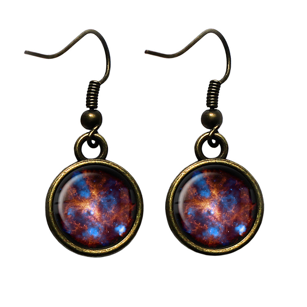 NASA Photograph The Tarantula Nebula Antique Bronze Earrings