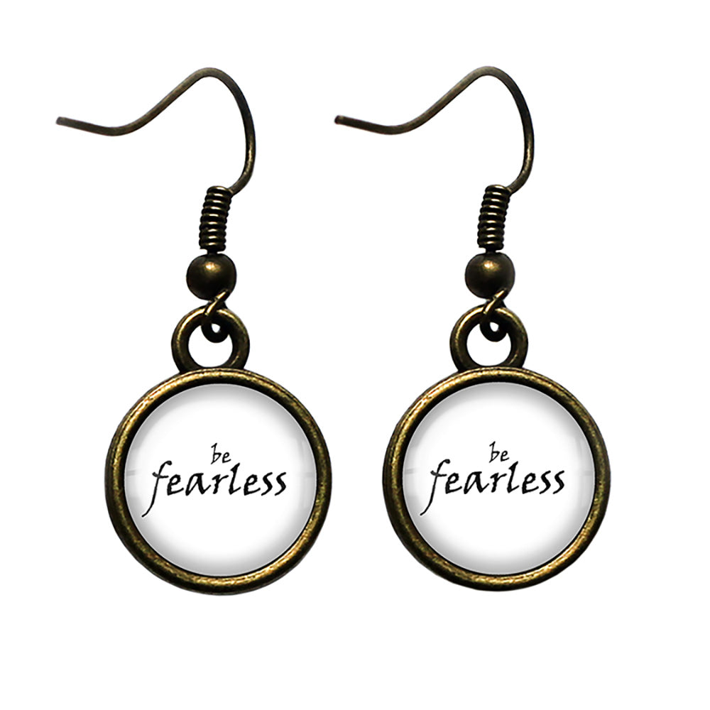 Be Fearless Antique Bronze Earrings