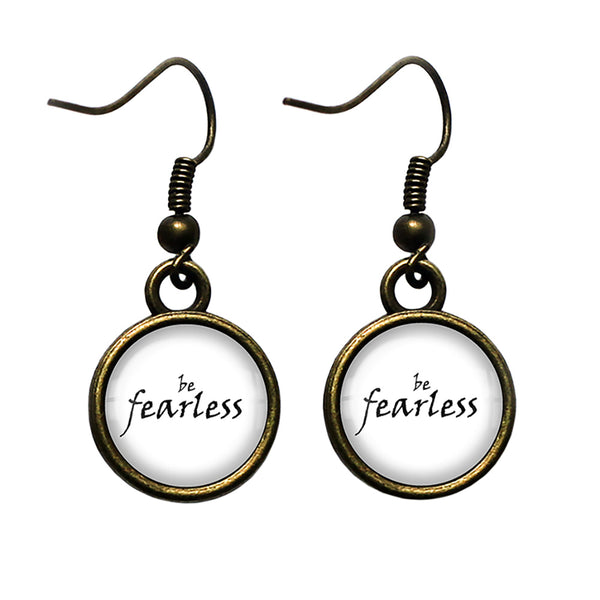 Be Fearless Antique Bronze Earrings