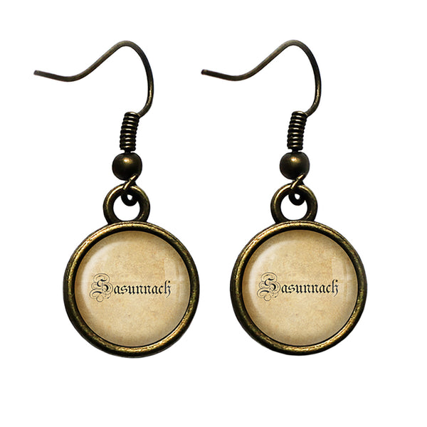 Saxon Sasunnach Old Gaelic Spelling Antique Bronze Earrings