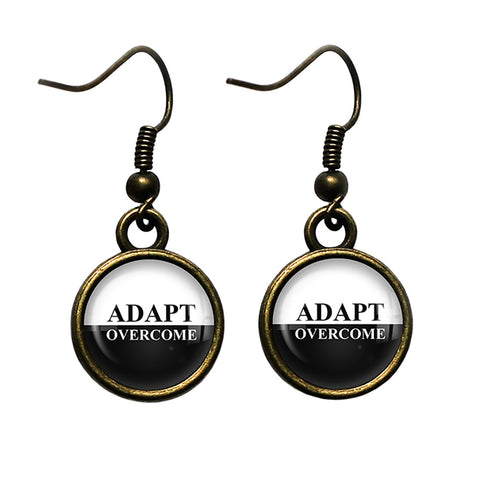 Adapt Overcome Antique Bronze Earrings