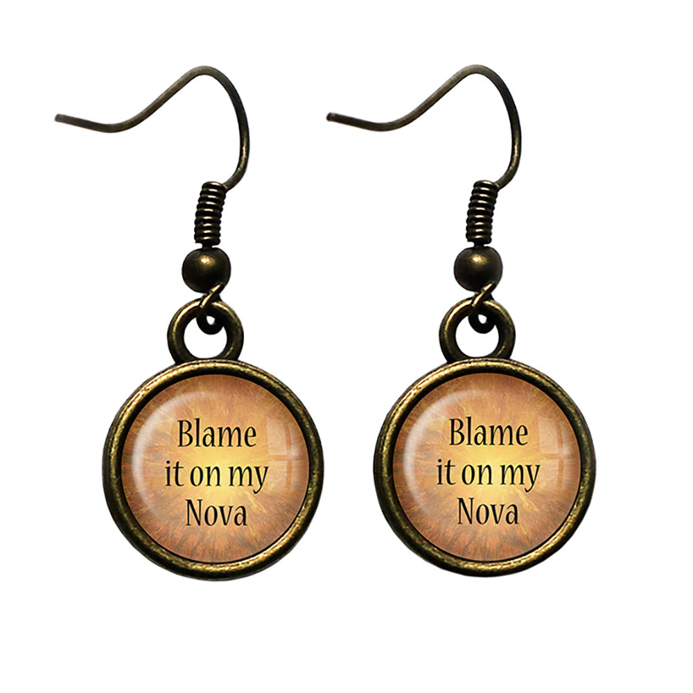 Blame It On My Nova Antique Bronze Earrings