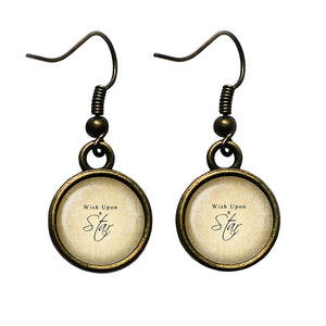 Wish Upon A Star Antique Bronze Earrings