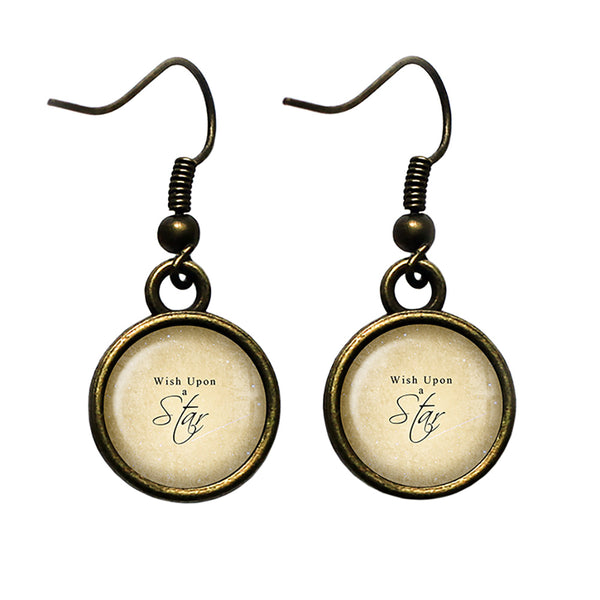 Wish Upon A Star Antique Bronze Earrings