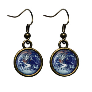 NASA Photograph Earth Wonder Antique Bronze Earrings