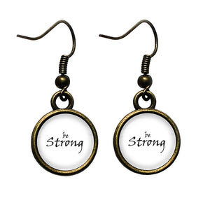 Be Strong Antique Bronze Earrings