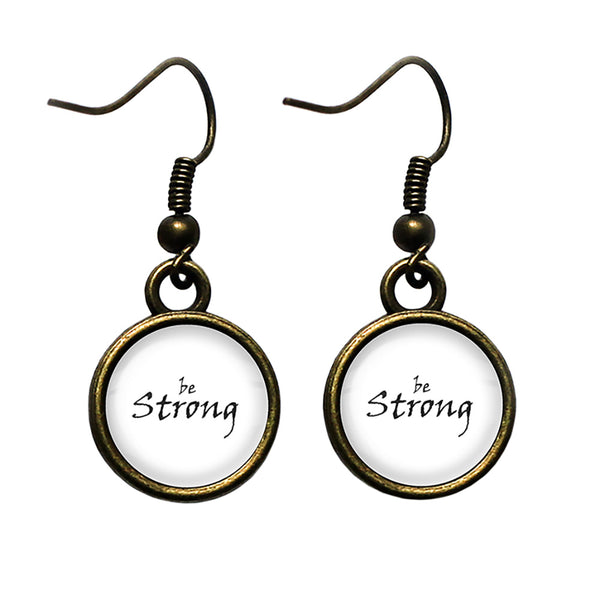 Be Strong Antique Bronze Earrings