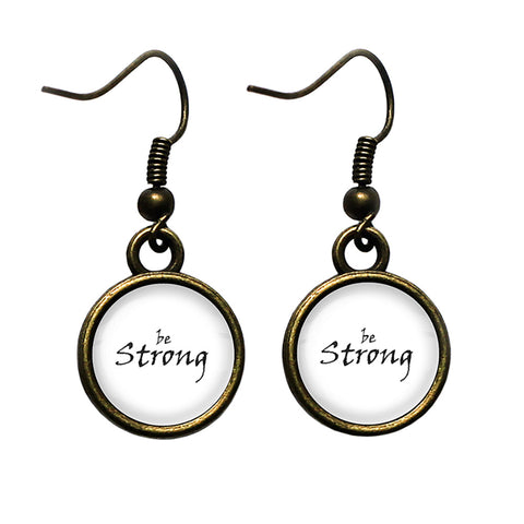 Be Strong Antique Bronze Earrings