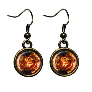NASA Photograph Sun Fire Antique Bronze Earrings