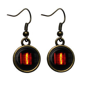 Dieselpunk Steampunk Cyberpunk Nixie Tube Print Number 1 One Antique Bronze Earrings