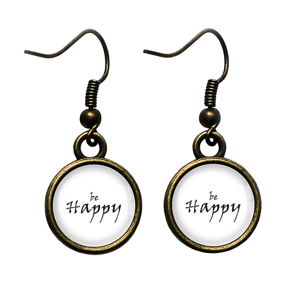 Be Happy Antique Bronze Earrings